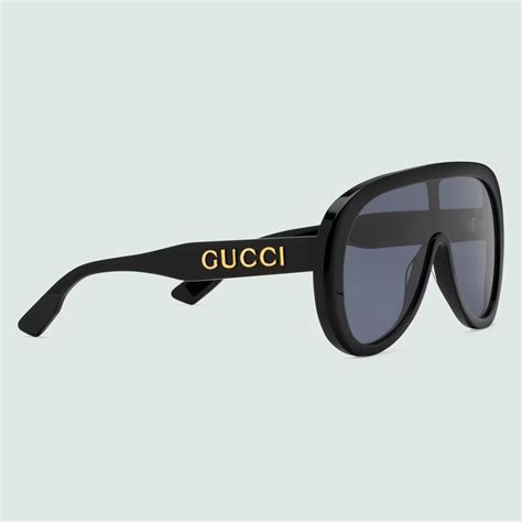 mascherina gucci nera|Occhiali da Sole Oversize a Mascherina .